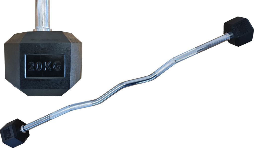 Haltère hexagonal HEX à deux bras 20 kg EZ curve Image du produit 