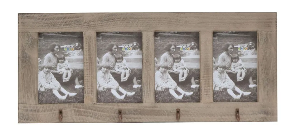 Cornice Portafoto 4 Posti Legno Grigio S67TF - Regalo Famiglia 10x15