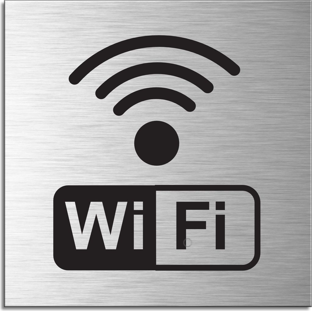 Schild - Wi-Fi | Türschild 120 x 120 mm Aluminium selbstklebend
