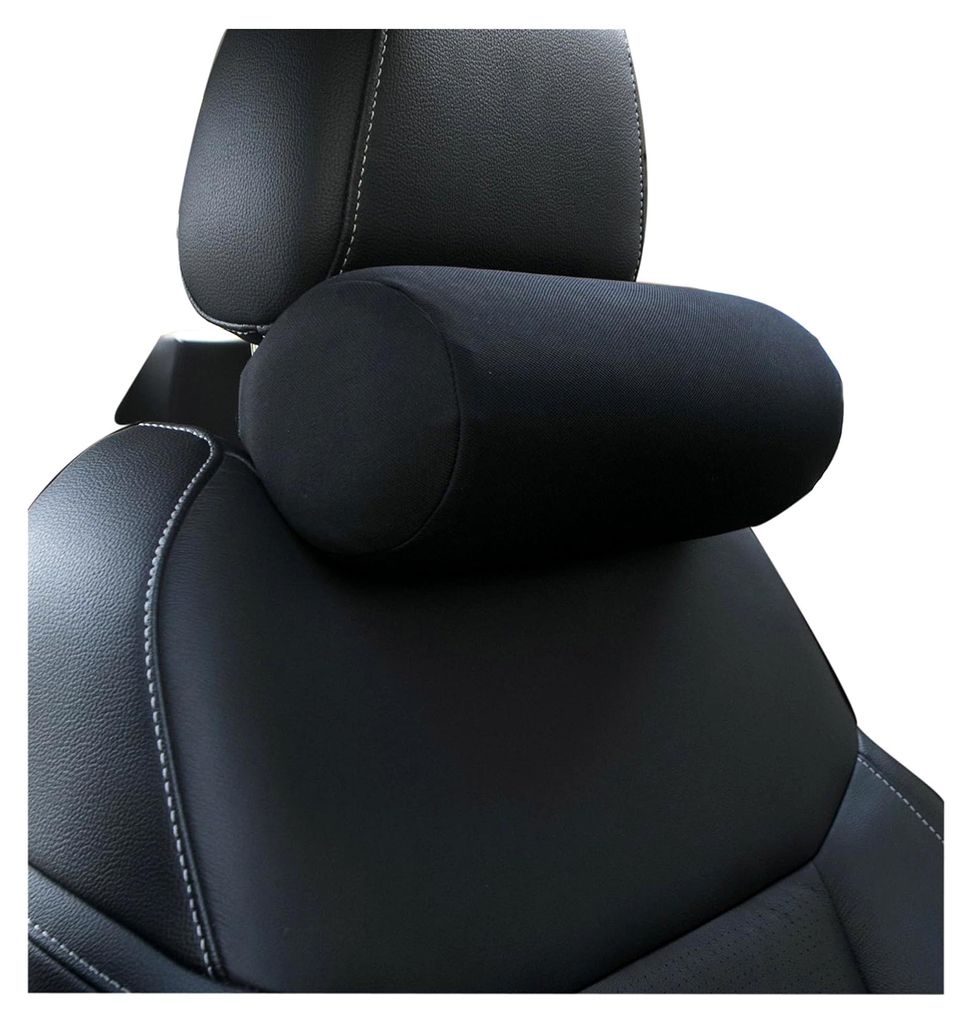 Orthopädisches Nackenrolle mit Gummiband Stuhl Autositz Relax Rolle Für Reise Lang Drive Büro, nackenkissen für stuhllehne,Schwarz Rund Zervika...