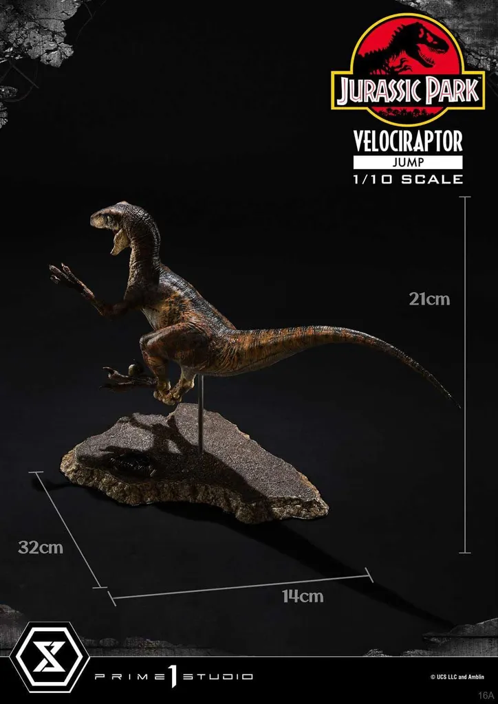 Statue Velociraptor deco geek pour vitrine Jurassic Park 1/10 21cm - 3