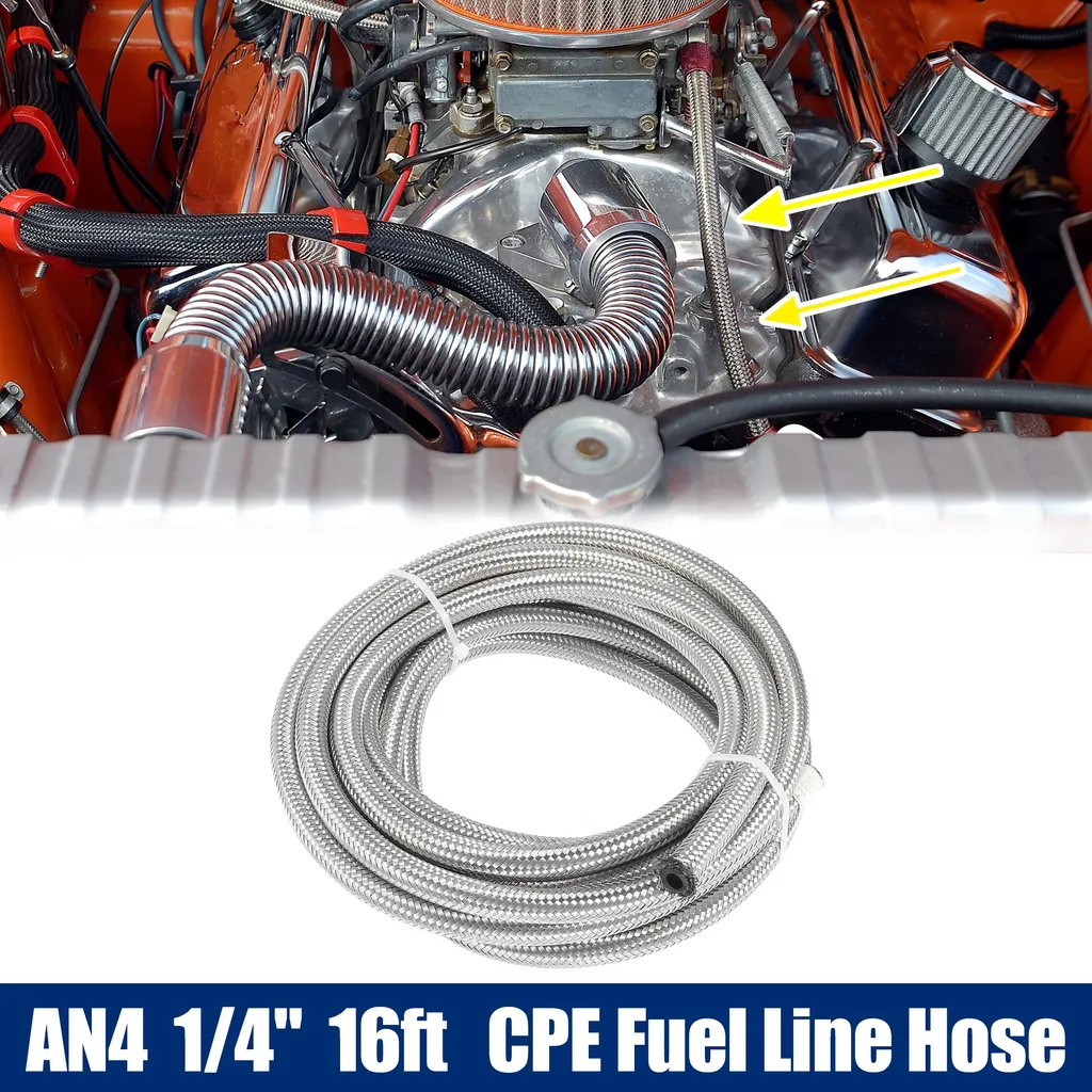 Tuyau AN4 1/4" pour Système de Carburant Universel en Inox et Gaz 16ft
