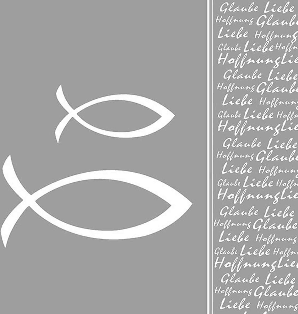 Tischdeko Kommunion Glaube silber Konfirmation Festtagstisch Fisch, Ausf:20 Servietten