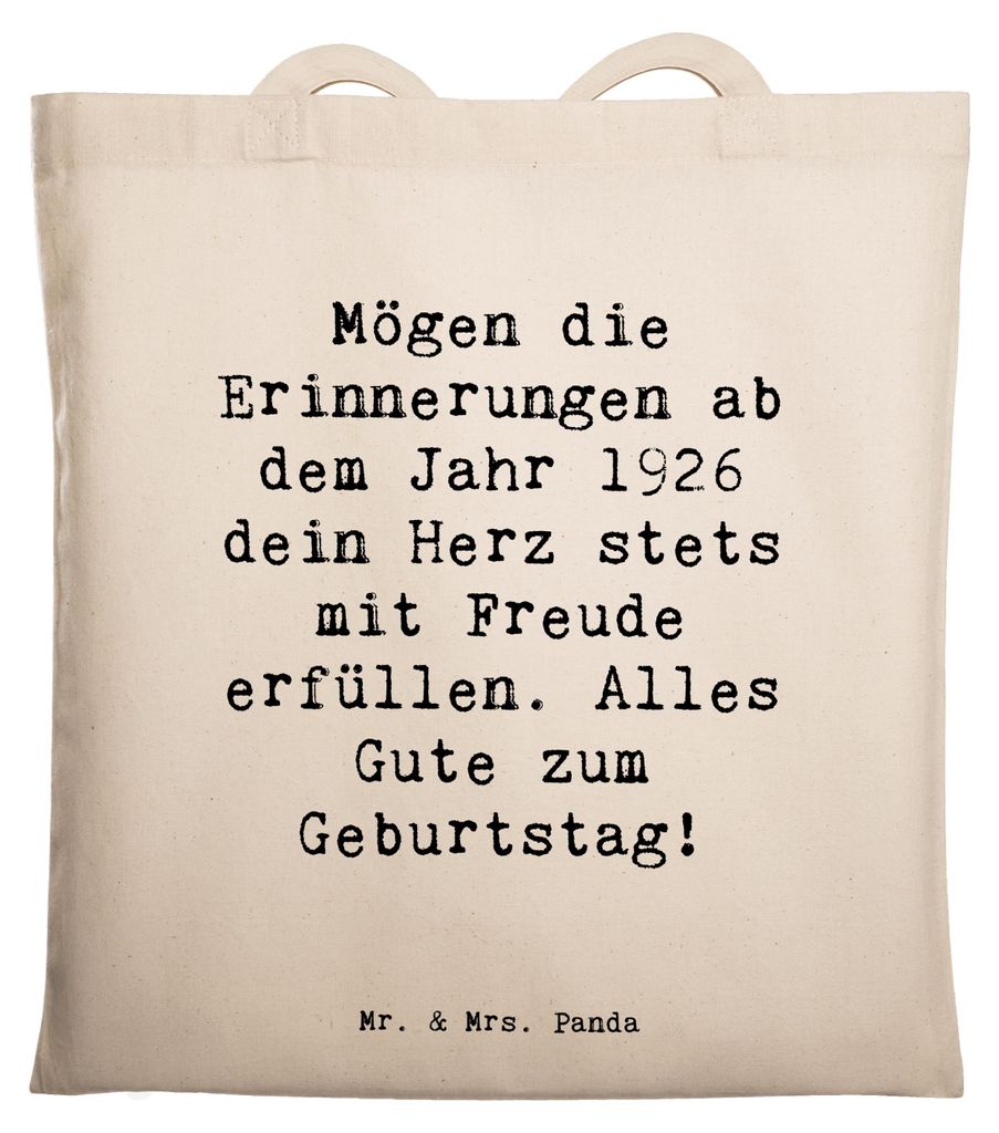 Mr. & Mrs. Panda dokumententasche Spruch 1926 Geburtstag - Weiß - Geschenk, Vintage, liebevolle Erinnerung, Einkaufstasche, Glückwunsch, totebag,...