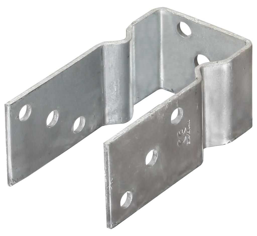 vidaXL Pfostenträger 6 Stk. Silbern 7×6×15 cm Verzinkter Stahl