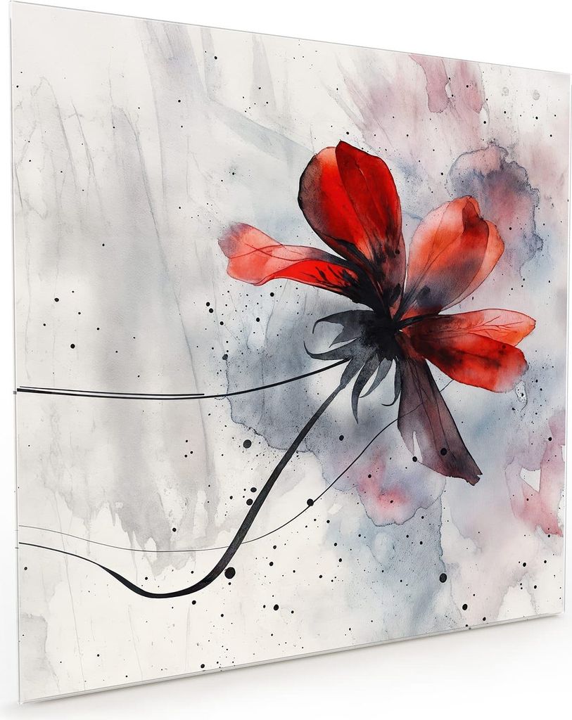 Küchenrückwand Spritzschutz Glas mit Motiv Abstrakte Blüte 40 x 40 cm
