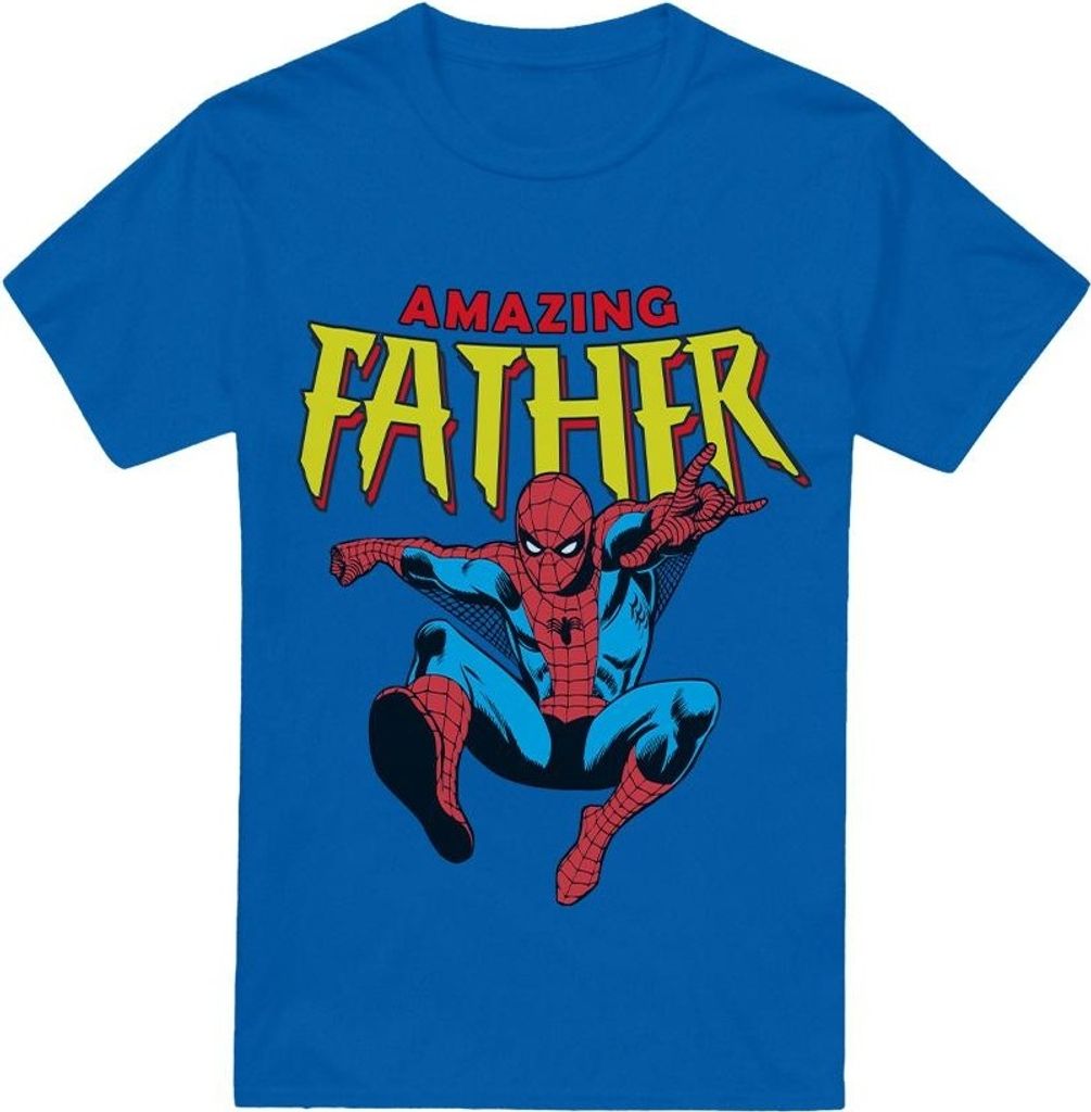 Spider-Man - "Amazing Dad" T-Shirt für Herren - Vatertag TV3497 (L) (Königsblau)