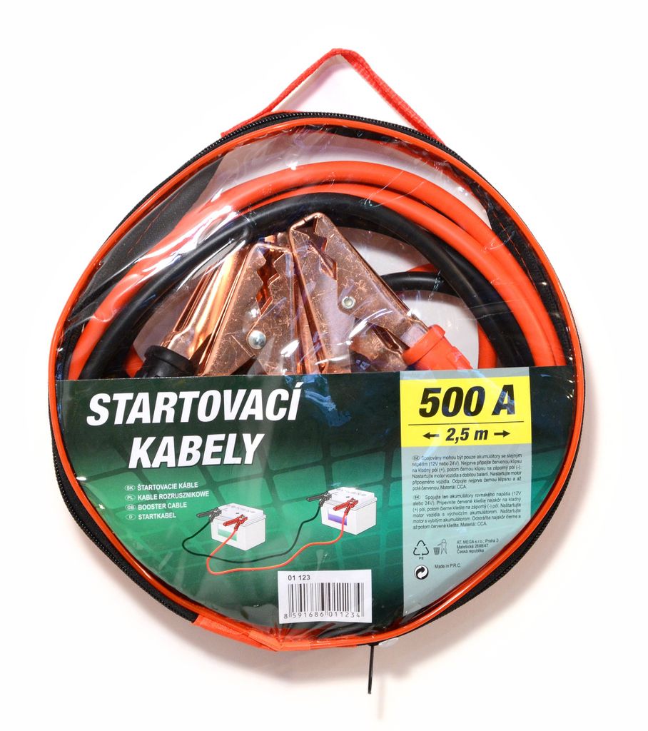 Green 01123 - Startovací kabely 500A  2,5m zipper bag Obrázek produktu 2