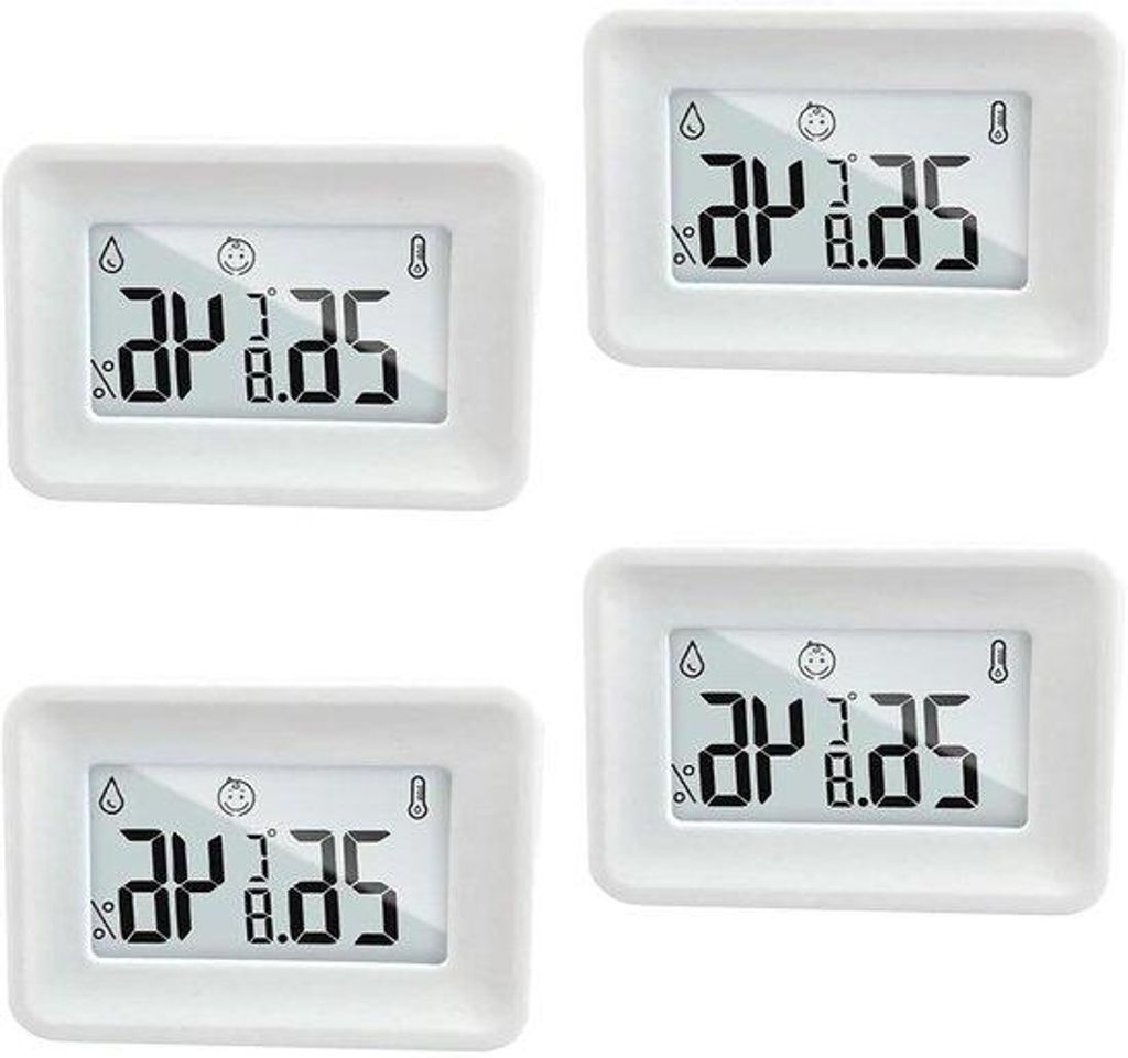 Hygrometer-Thermometer 4er-Pack mit LCD-Anzeige für Gewächshaus und Auto - zu Hause und Büro - Celsius (°C) - genaue Messungen.
