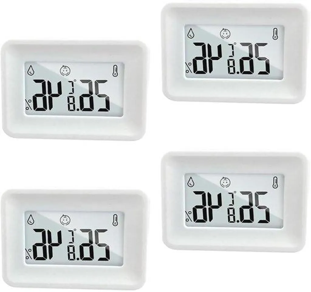 Moniteur de température et humidité intérieur LCD - Pack de 4 unités