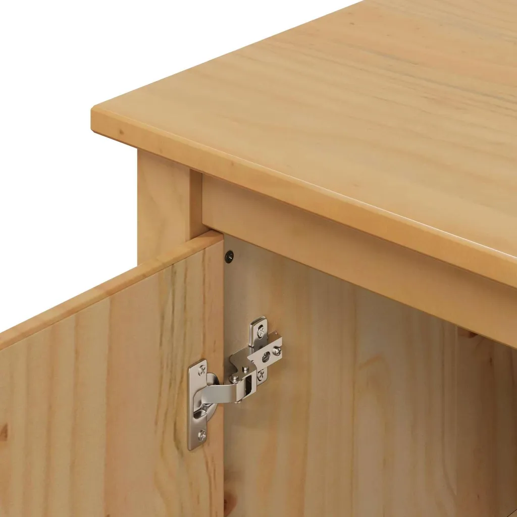 Buffet HILL Pin Massif 154cm : Robustesse et Finition Brun Miel Bio - 10