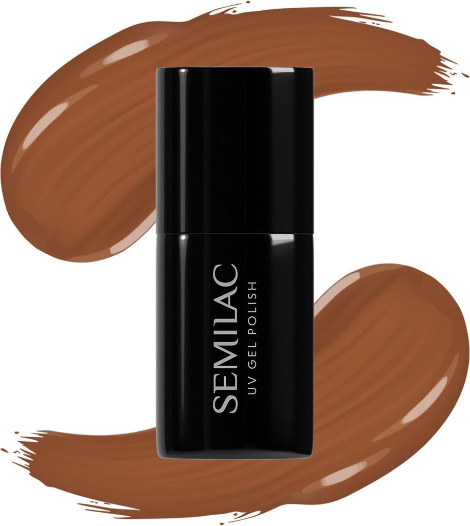 SEMILAC Hybrid Nagellack Mud Bath 7ml Karamellbraun