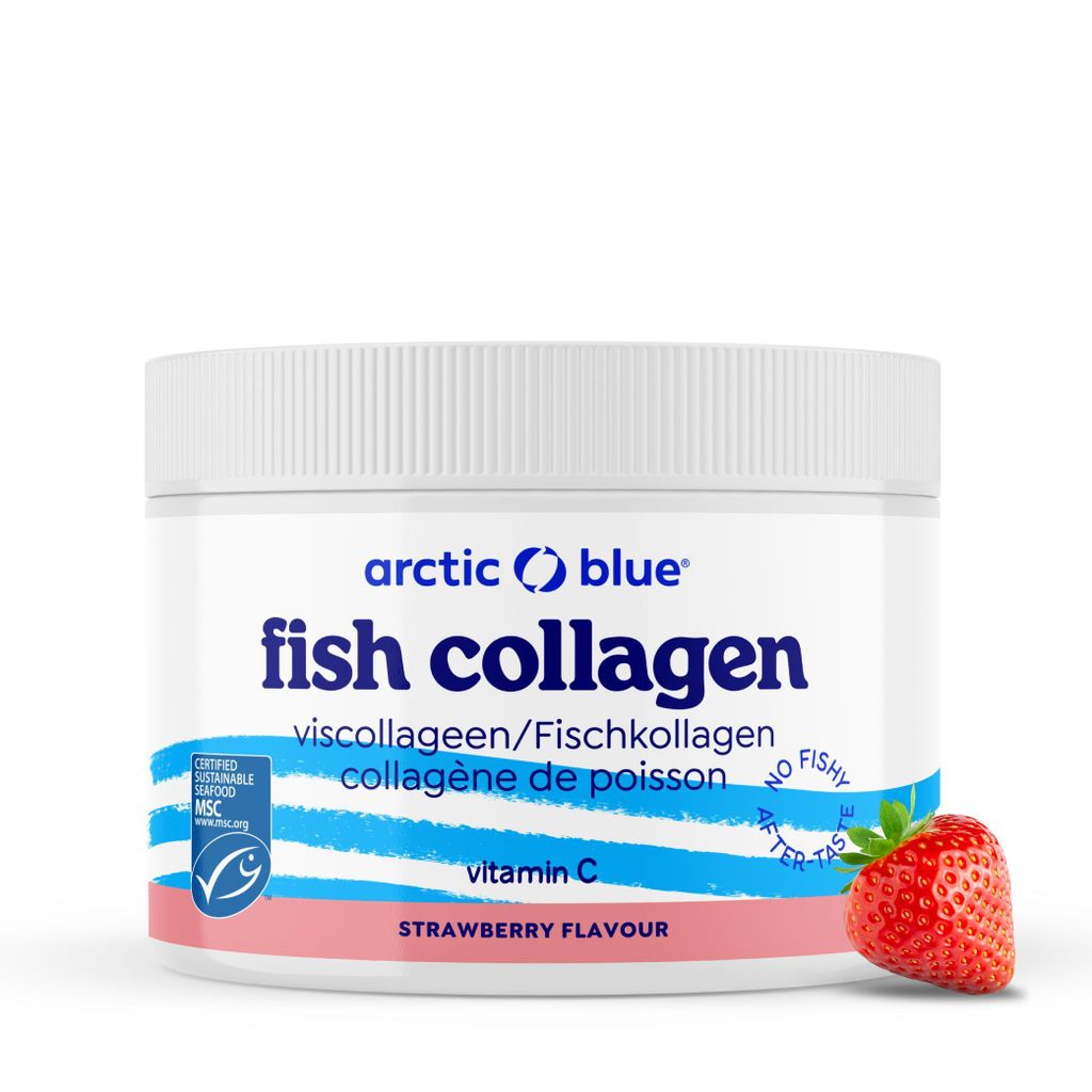 Arctic Blue Fishcollagen con vitamina C - Gusto fragola -  Immagine del prodotto 