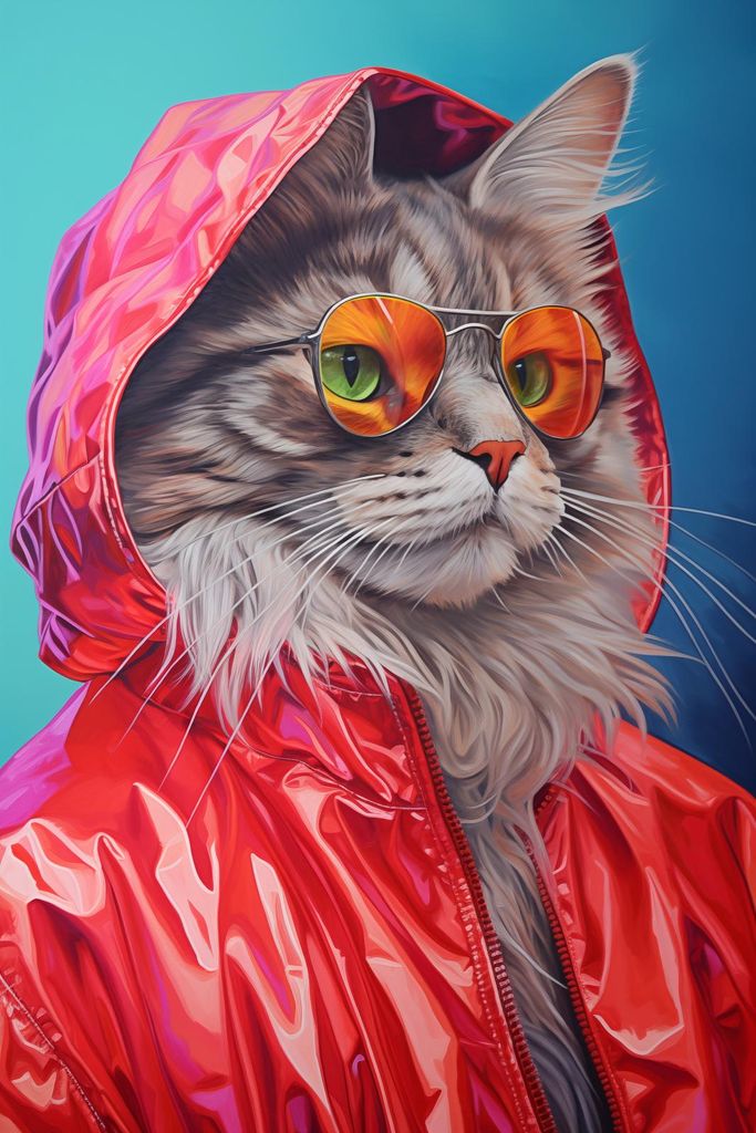 Plakat 30x45cm Katze im Stil