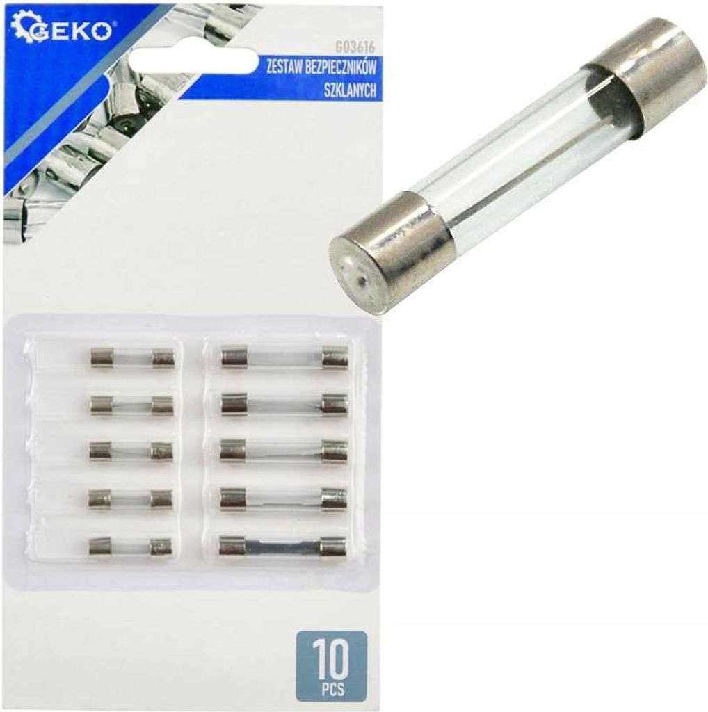 GEKO Set di fusibili in vetro 10 pezzi G03616 Immagine del prodotto 
