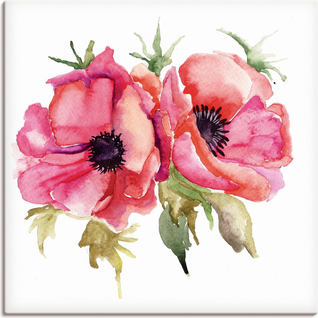 ARTland Leinwandbild Mohnblumen Größe: 70x70 cm