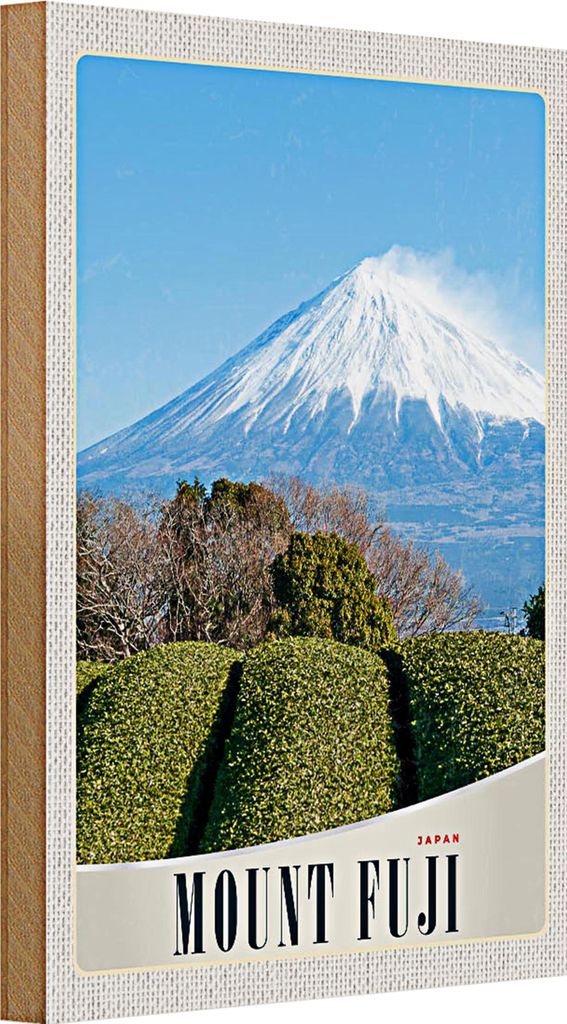 Holzschild Reise 20x30cm Mont Fuji Japan Asien Gebirge Natur