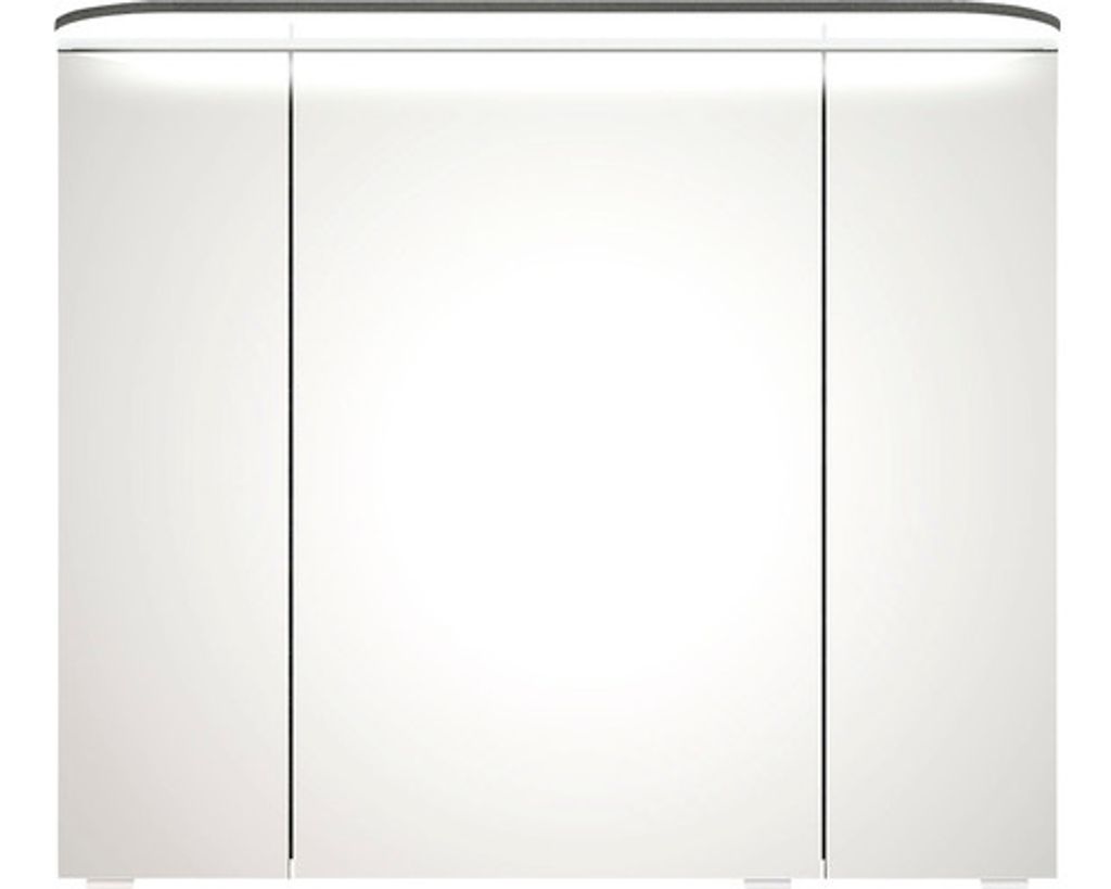 PELIPAL Balto Sprint Bad Möbel, Spiegelschrank, LED Beleuchtung, Graphit Struktur quer NB 85 cm