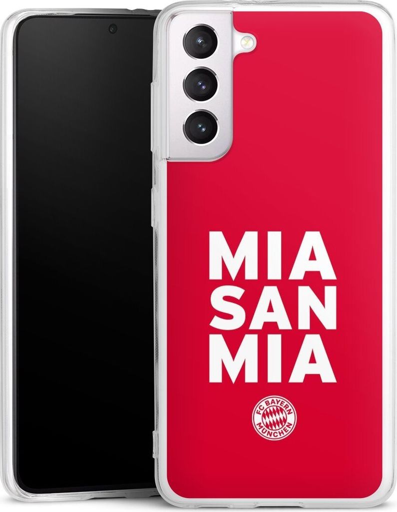 DeinDesign Handyhülle für Samsung Galaxy S21 5G Silikon Hülle Case Smartphone Schutzhülle FC Bayern München FCB Mia San Mia
