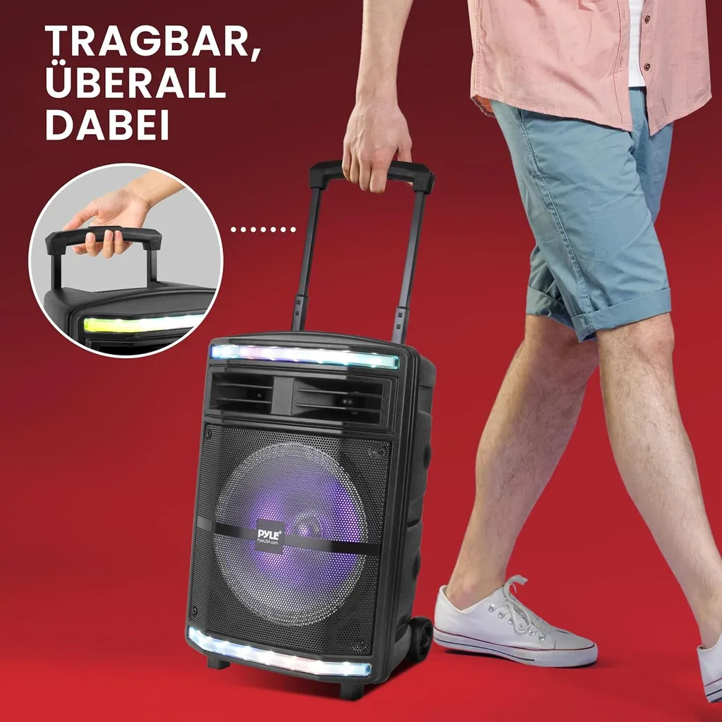 Sistema PA Portatile Pyle 600W: Jukebox Bluetooth e Karaoke per Eventi - 7
