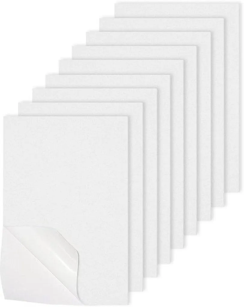 Feuille de mousse autocollante blanche souple lot de 9 pour bricolage