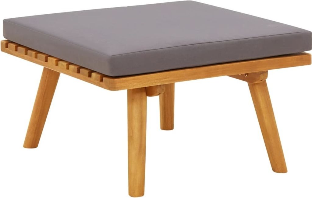 "2026 MODERNE" Garten-Fußhocker mit Auflage 60×60×29cm Akazie Massivholz - Gartensofas NeuMöbel315259