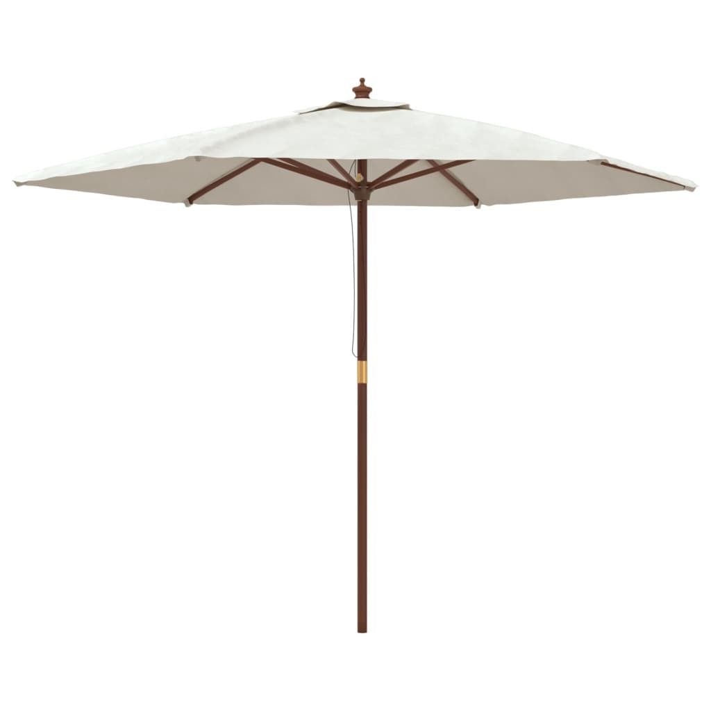 vidaXL Ombrellone con palo in legno color sabbia 299x240 cm Immagine del prodotto 