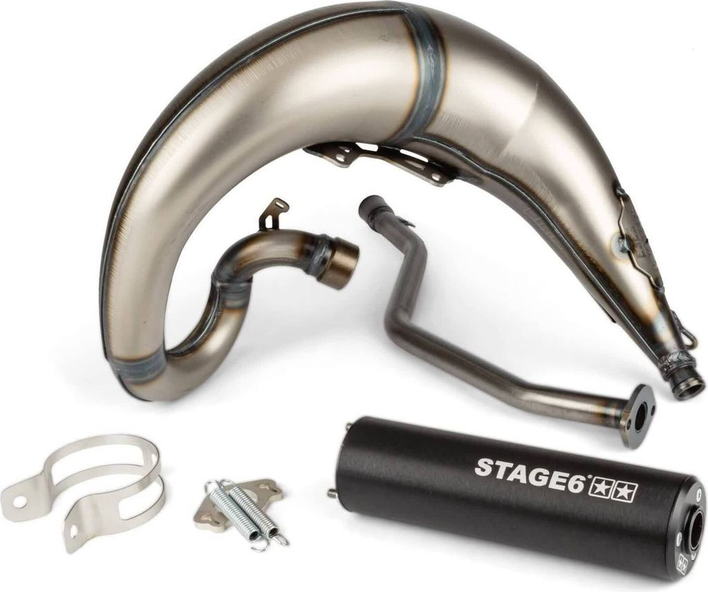 Stage6 High CNC Schwarzes Streetrace Komplettauspuff für Yamaha DT50