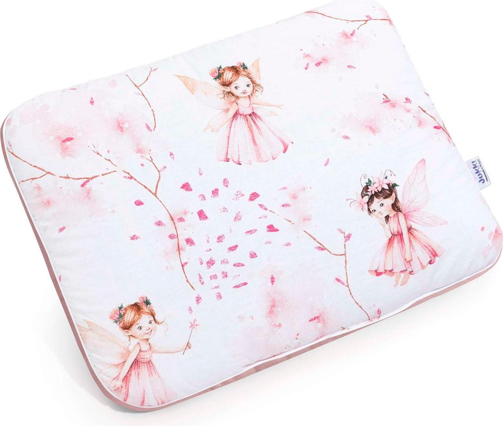 Little Fairy & Smokey Pink Soft Velvet Baby-Flachkissen 30x40cm