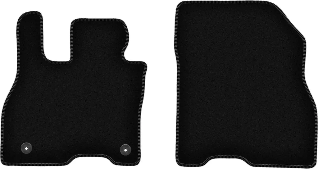 Wielganizator Tappetini anteriori in velluto per Nissan Leaf II (2017-, hatchback) neri, set 2 pz, con fissaggi