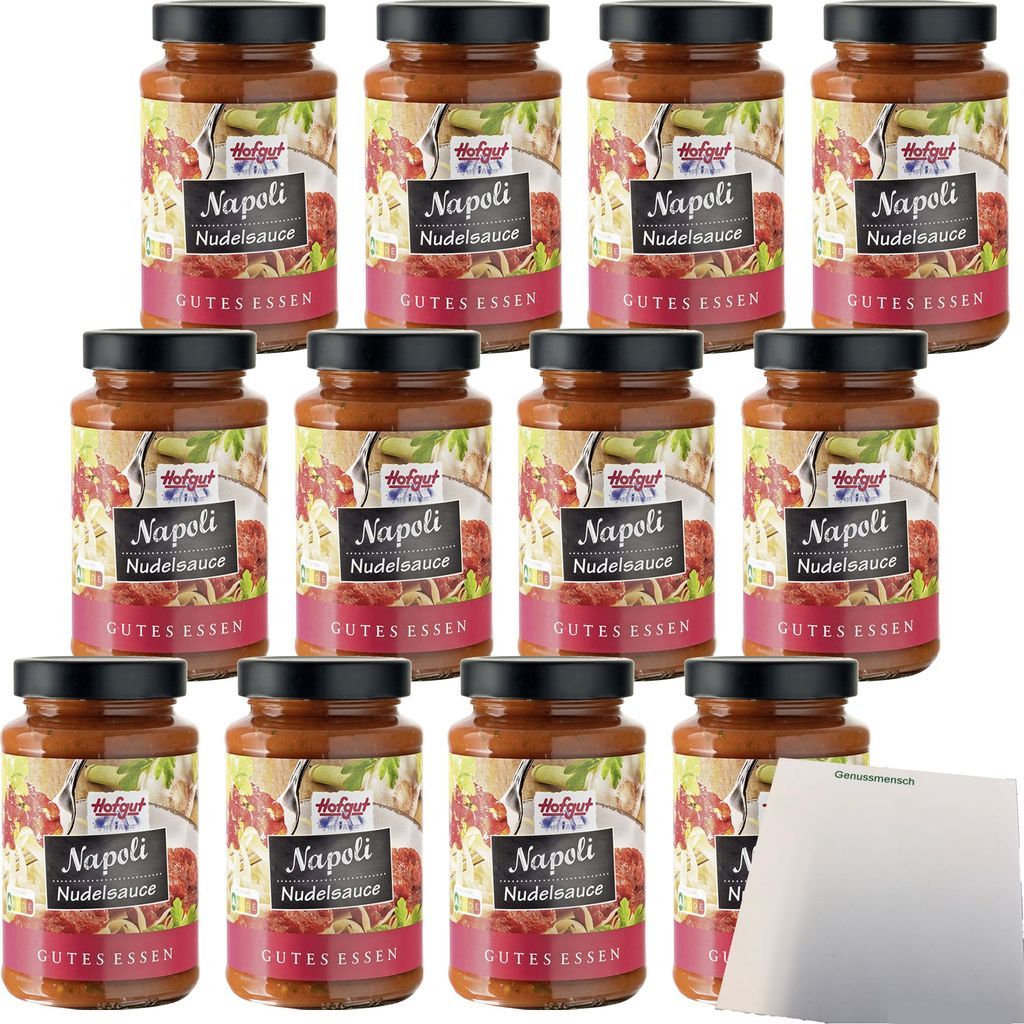 Hofgut Nudelsauce Napoli VPE (12x490g Glas) + usy Block