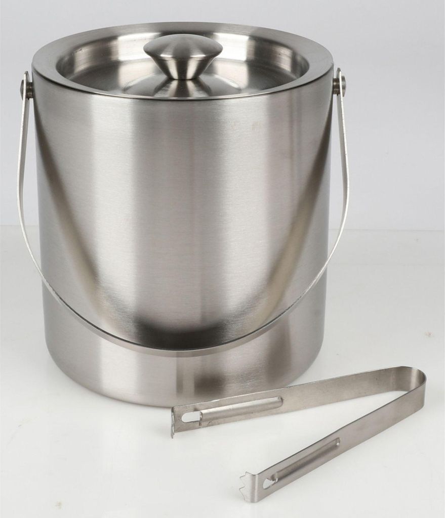 6x Eiseimer mit Deckel ca. 1700ml (15,5x15,5cm) inkl. Zange – stabil, wiederverwendbar, ideal für Partys, Grillabende & Bar