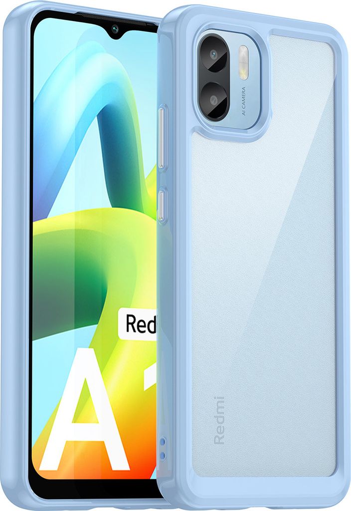 Redmi A1 Hülle, Klar Rückseite Stoßfeste TPU Silikon Bumper Schutzhülle für Xiaomi Redmi A1 Blau