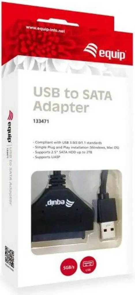 Convertitore Equip 133471 USB 3.0 to SATA | Supporto UASP & SATA III 2.5" - 8