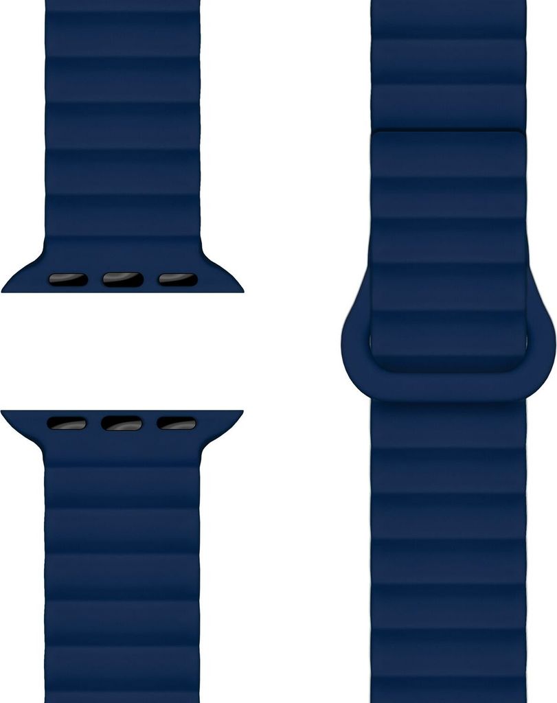 Core Armband für Apple Watch Ultra/SE/10/9/8/7/6/5/4/3/2/1, Atmungsaktives Silikon Magnet Sportarmband, 42/44/45/46/49mm - Marineblau