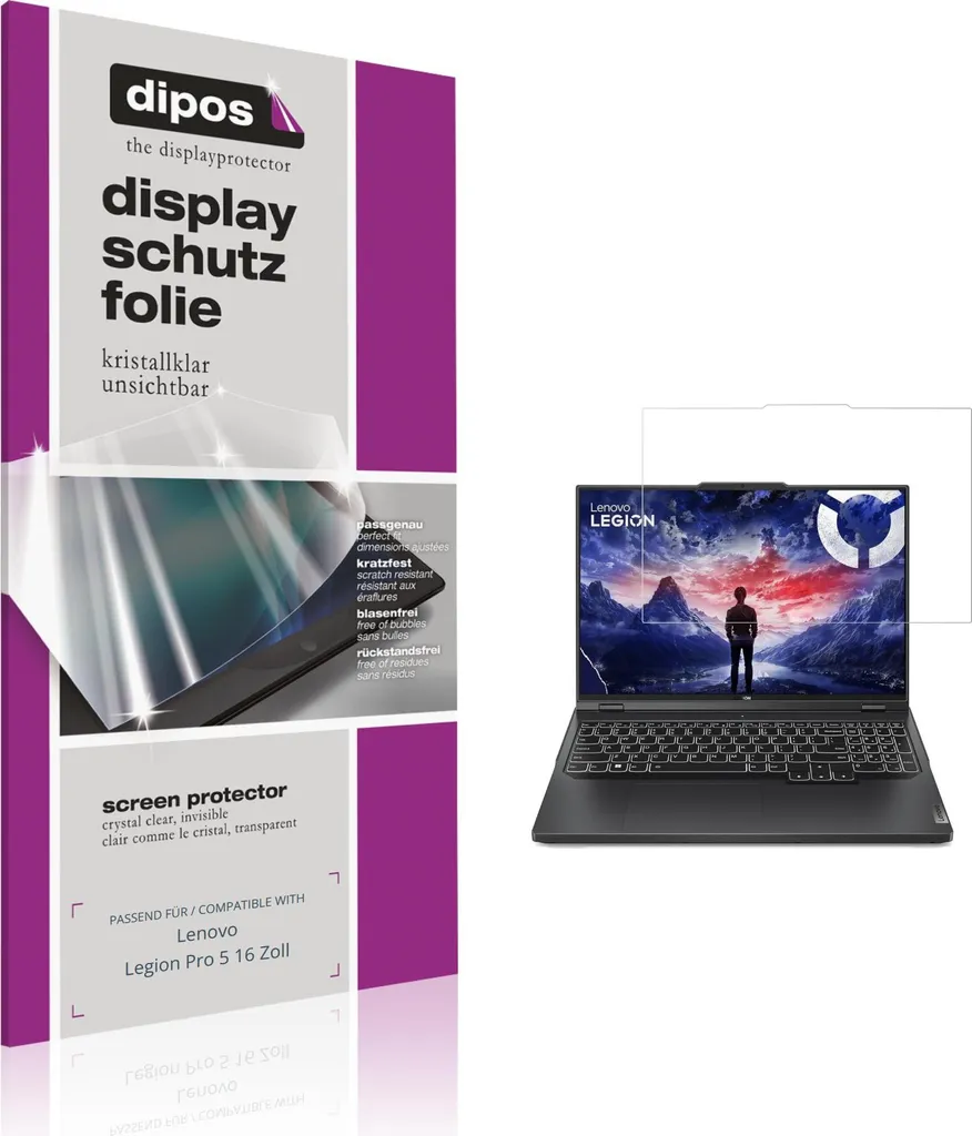 2x dipos Claro Protezione Display Lenovo Legion Pro 5 16" - Trasparente