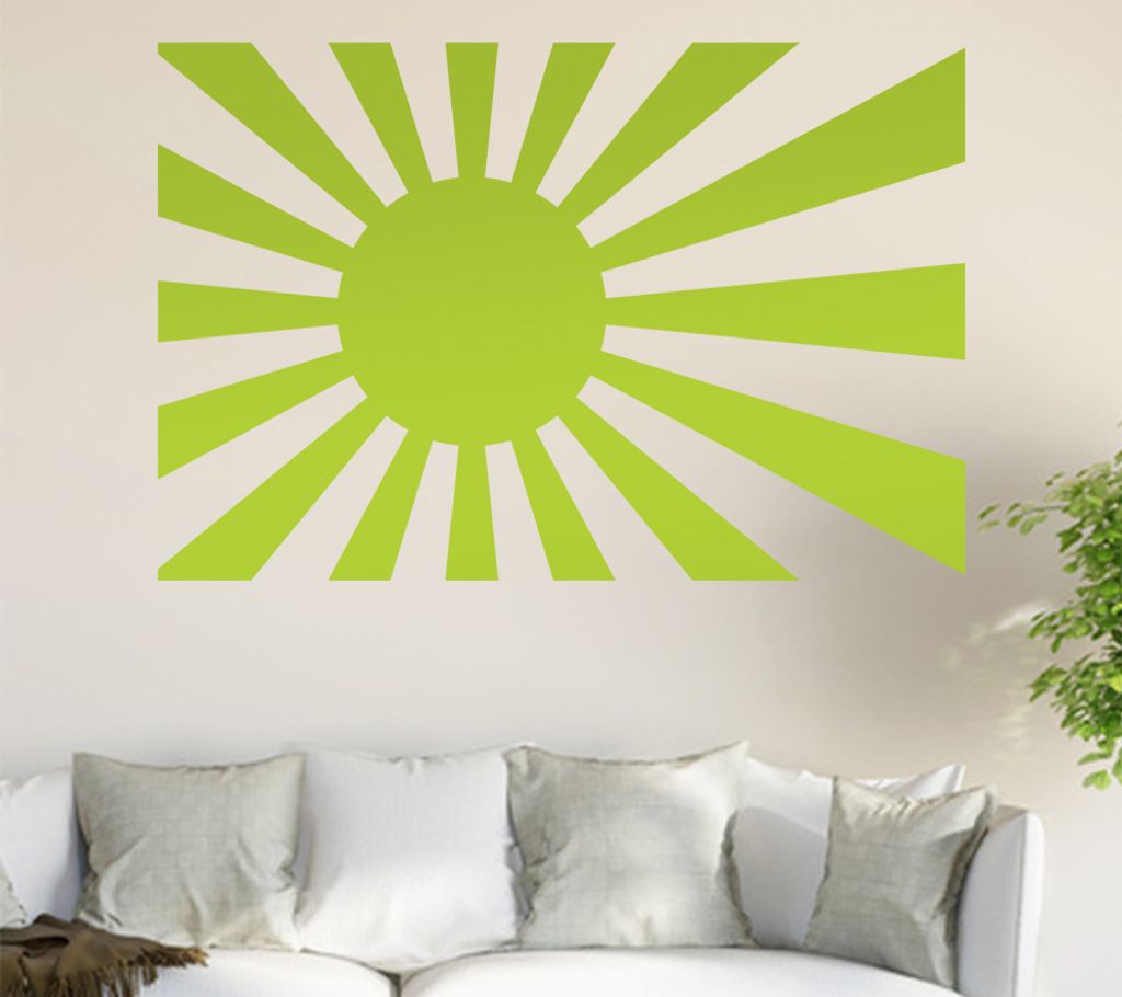 Japan Flagge Wandtattoo in 6 Größen - Wandaufkleber Wall Sticker - Dekoration, Küche, Wohnzimmer, Schlafzimmer, Badezimmer