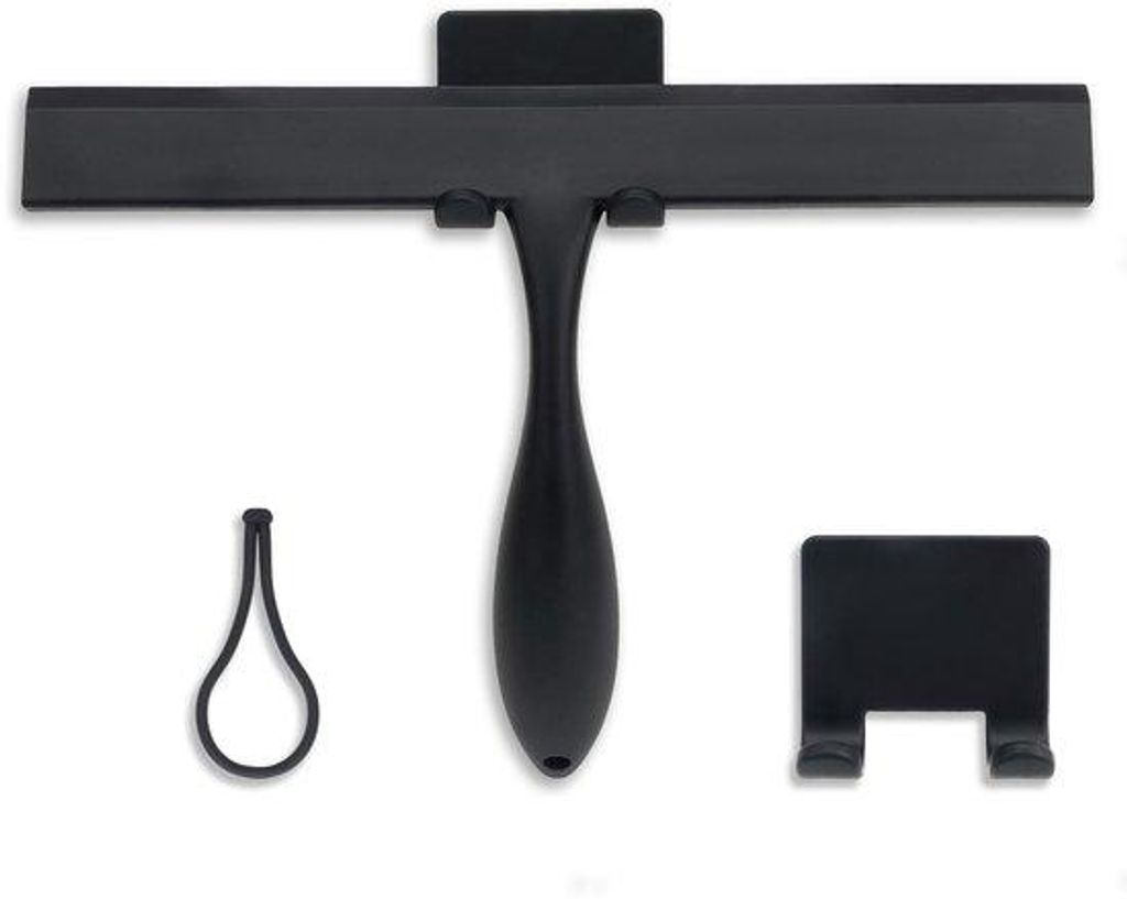 Silikonischer Dusenschutz mit Haken, schwarzer Dusenschutz mit ergonomischer dickem Stahl, 27,9 cm Dusenschutz mit langer Stahl für Duschkabinen, ...