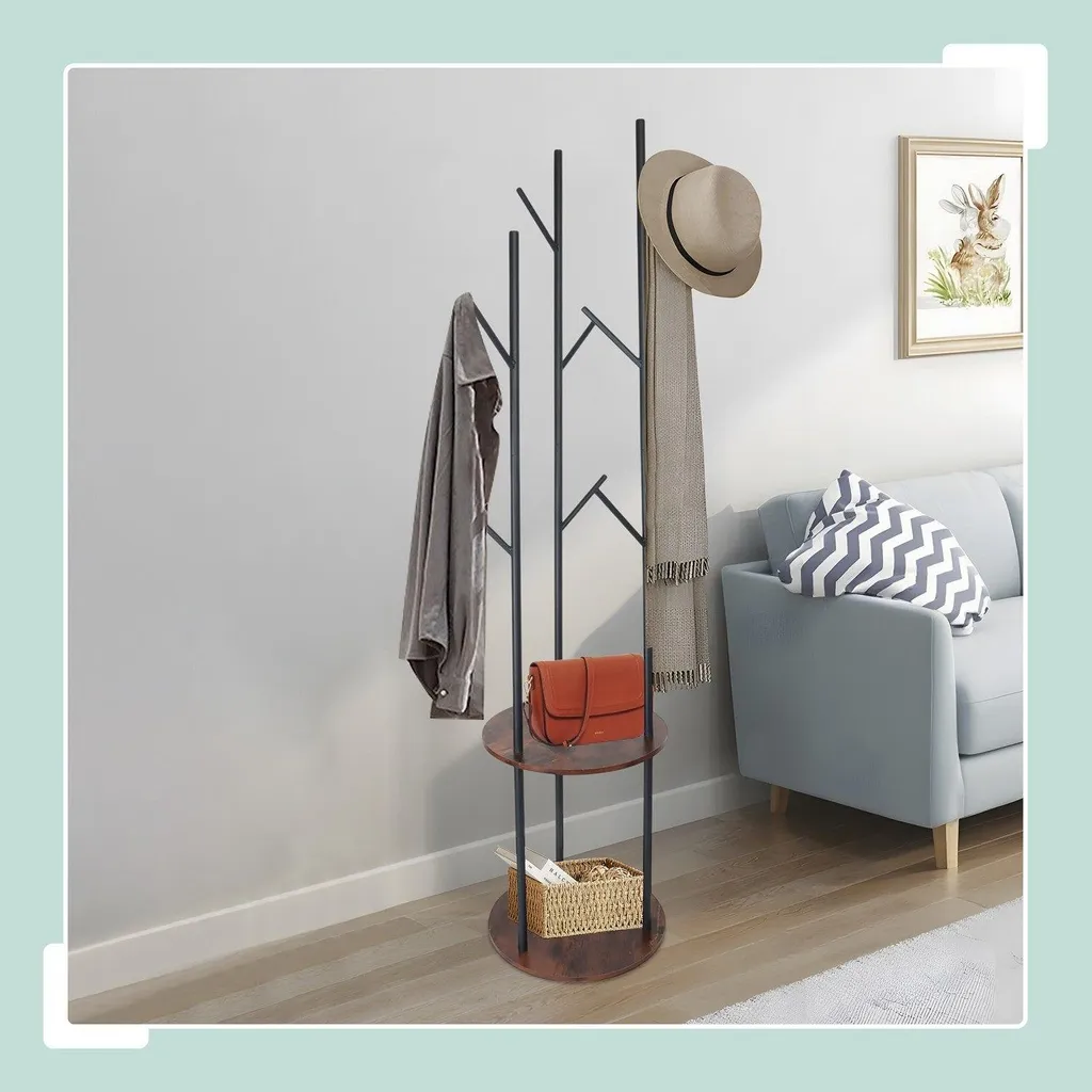 Vestiaire d'entrée avec 8 patères et double tablette de rangement 175cm