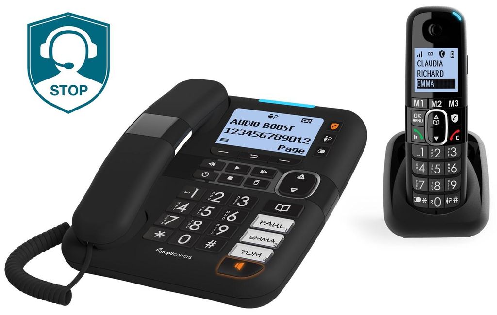 amplicomms BigTel 1580 Combo, Analoges/DECT-Telefon, Produktbild 