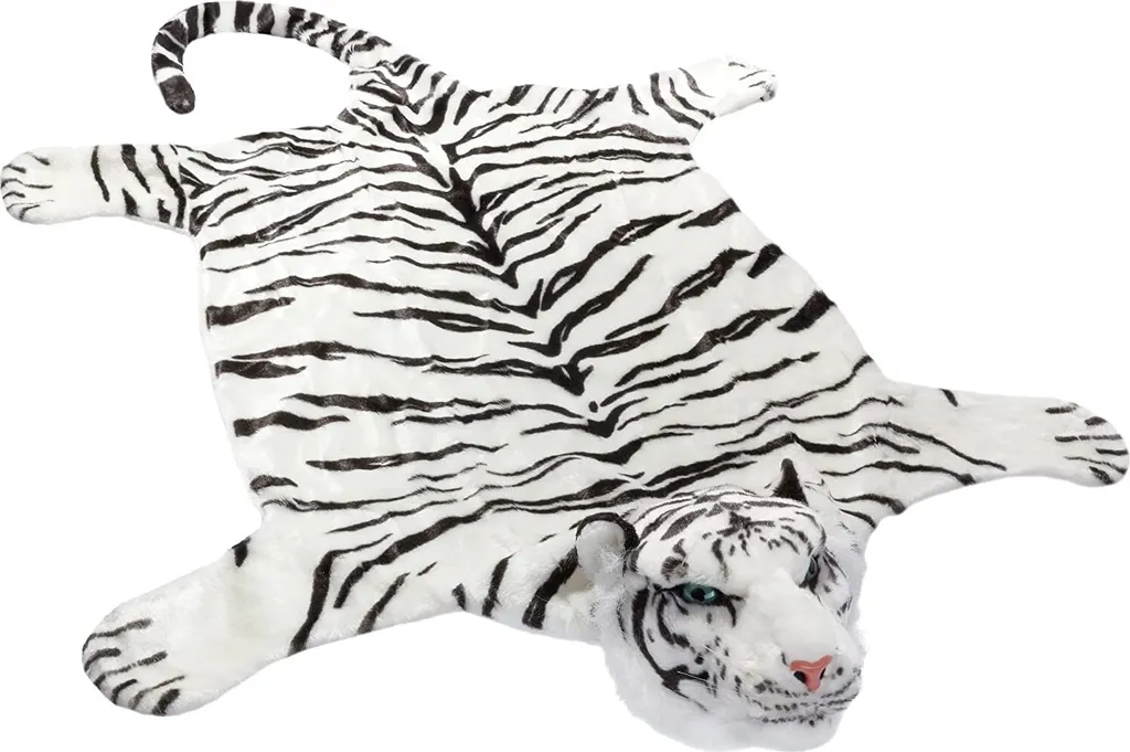 Tapis Peau de Tigre Blanc Synthétique : Déco Sauvage sans Entretien