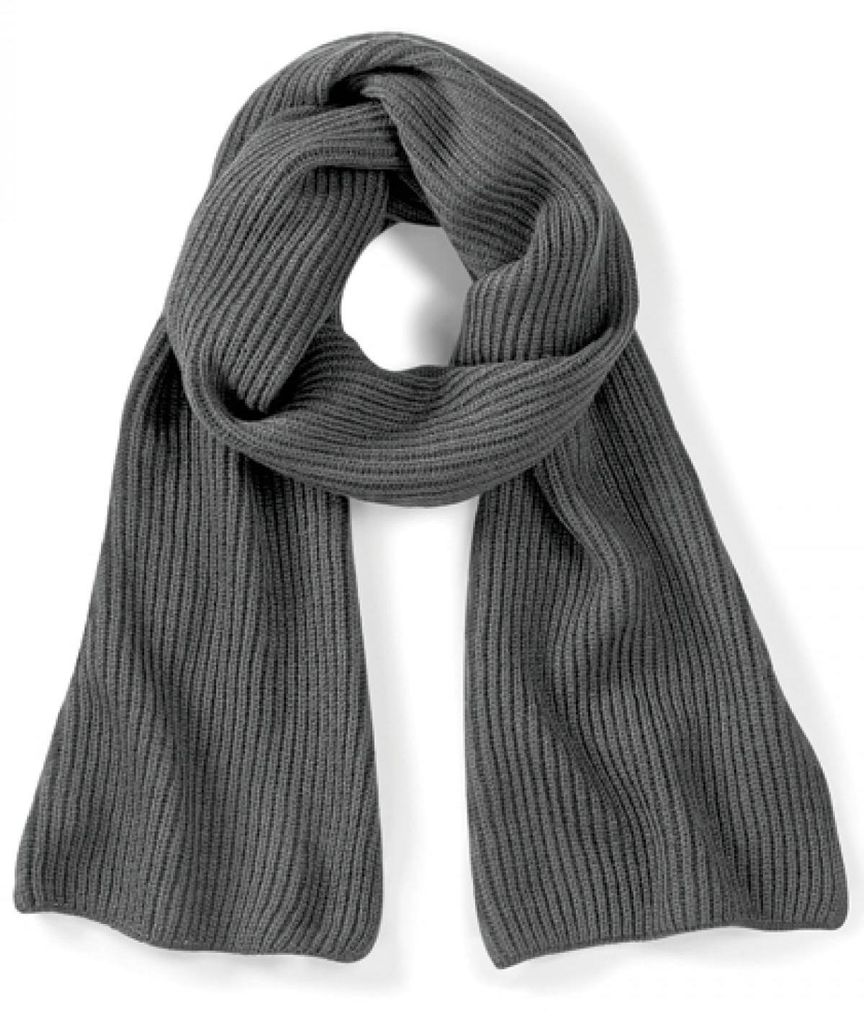 Beechfield B469 | Metro Knitted Scarf / Herren Winter Schal - Farbe: Smoke Grey - Größe: One Size