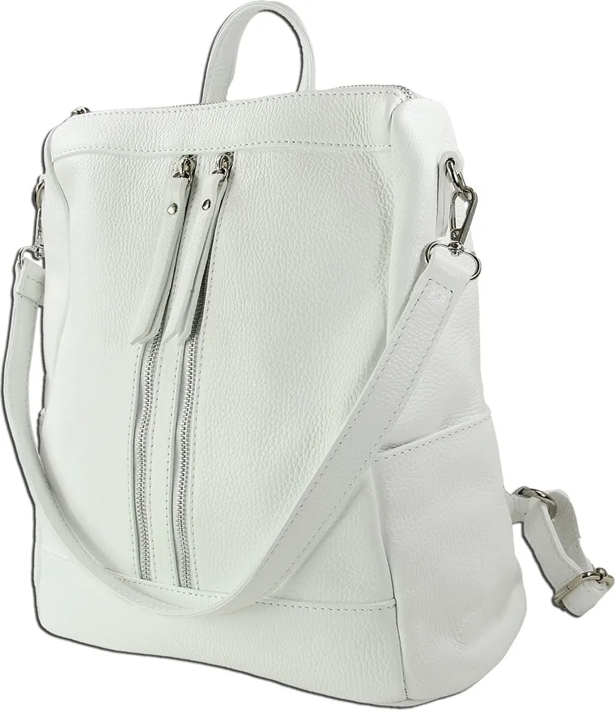 Petit Sac à Dos Femme en Cuir Blanc Chic - Modèle Urbain Toscanto