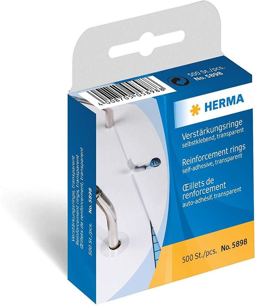 HERMA Anelli di rinforzo adesivi a rotolo, diametro 12 mm, Immagine del prodotto 