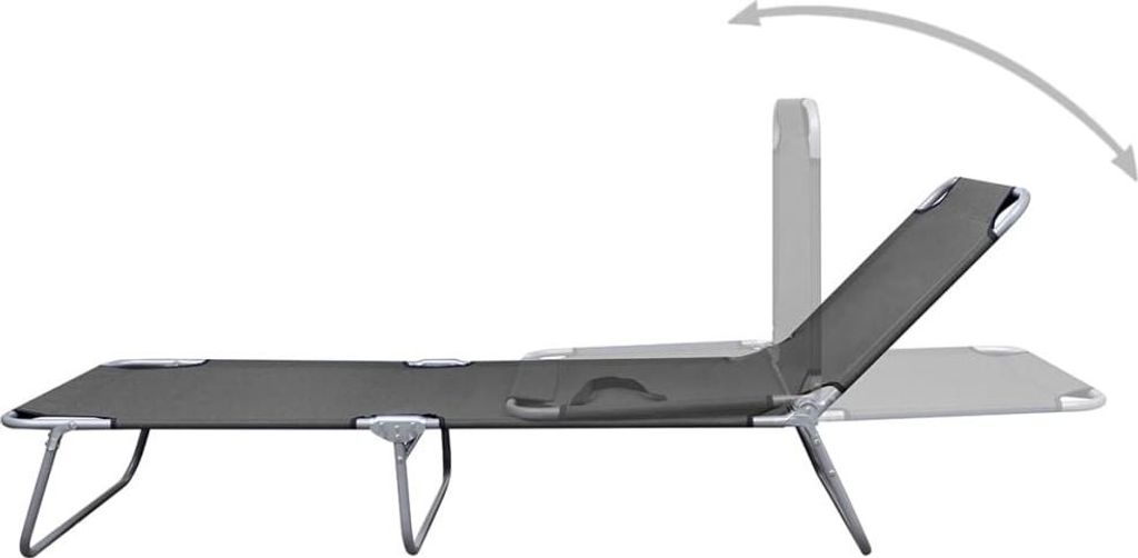 vidaXL Sonnenliege Klappbar mit Rückenlehne Verstellbar Grau