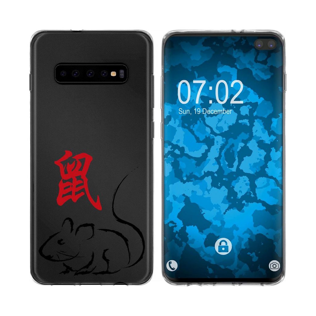 PhoneNatic Case kompatibel mit Samsung Galaxy S10 Plus Silikon-Hülle Tierkreis Chinesisch M1