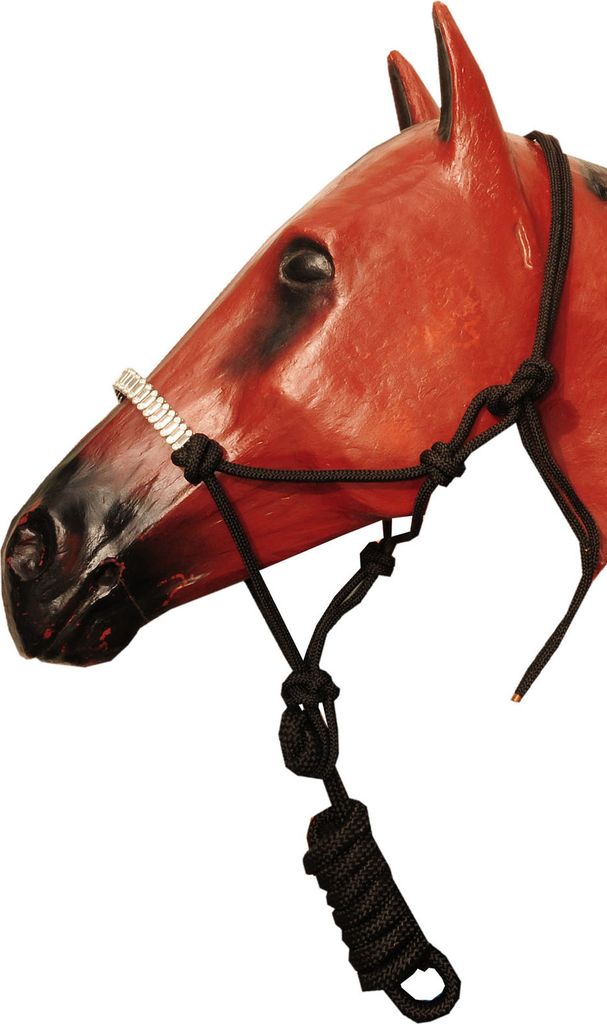 AMKA Knotenhalfter mit Strick und schöner Verzierung für Bodenarbeit, Training, Ausbildung, Größe:Vollblut/Haflinger