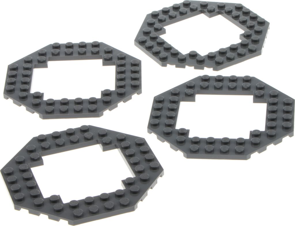 4x Lego Bau Platte Achteck 10x10 neu-dunkel grau Octagon 4296512 29159 6063