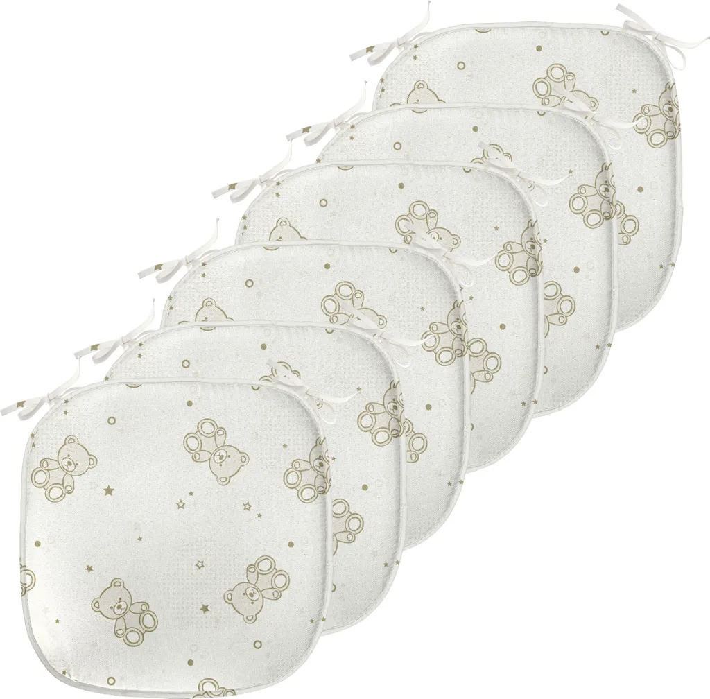 Assises de Chaise Anti-Taches et Imperméables 40x40 cm Lot de 6 Beige
