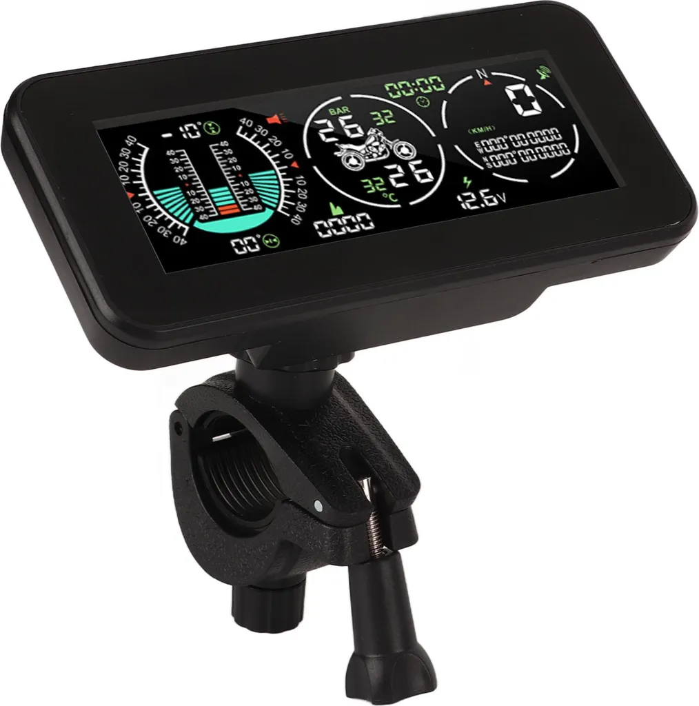 Moniteur de Pression Pneus Moto TPMS avec Écran HUD GPS Intégré Noir